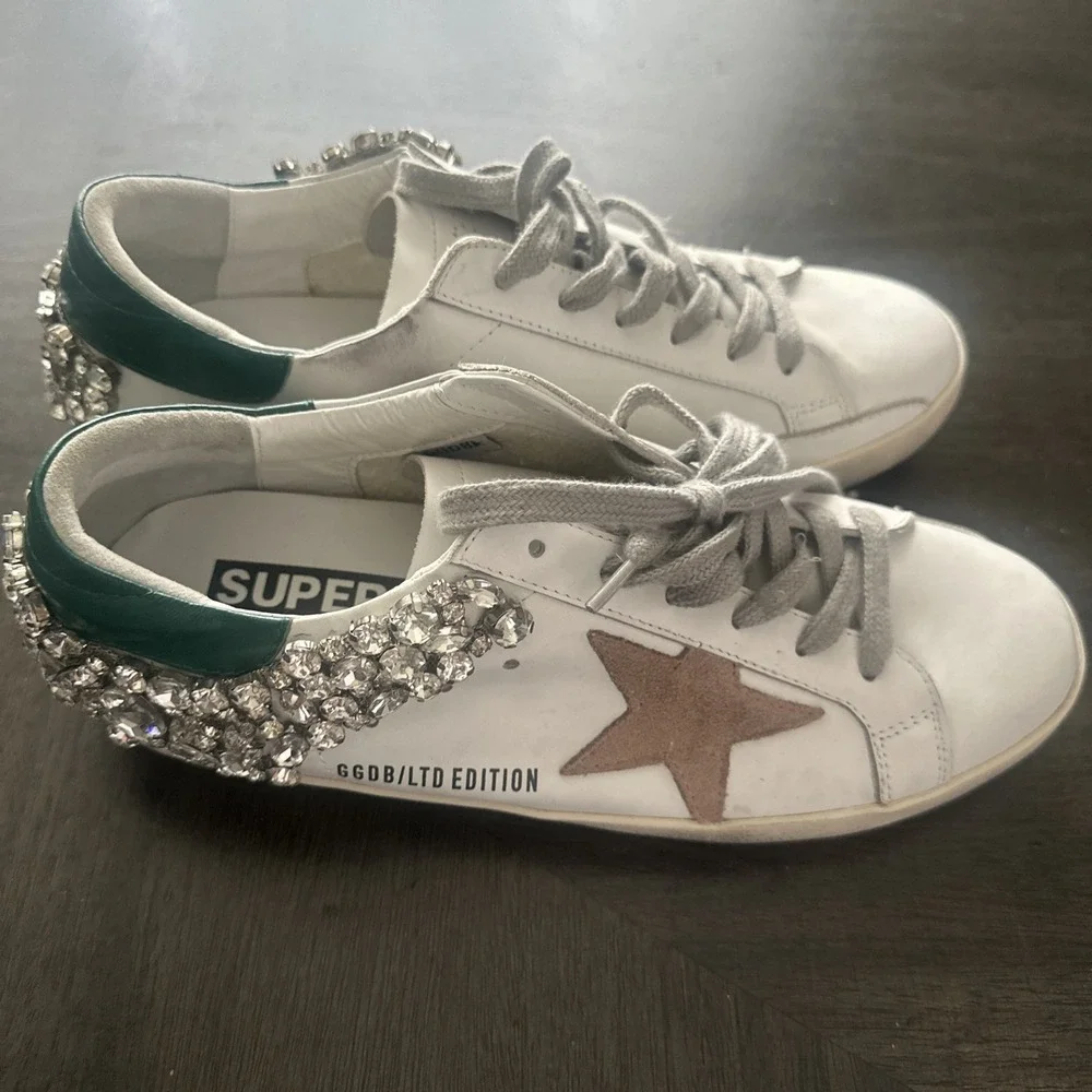 Golden Goose Super Star Rhinestones Embolished  Sneakers Size 40